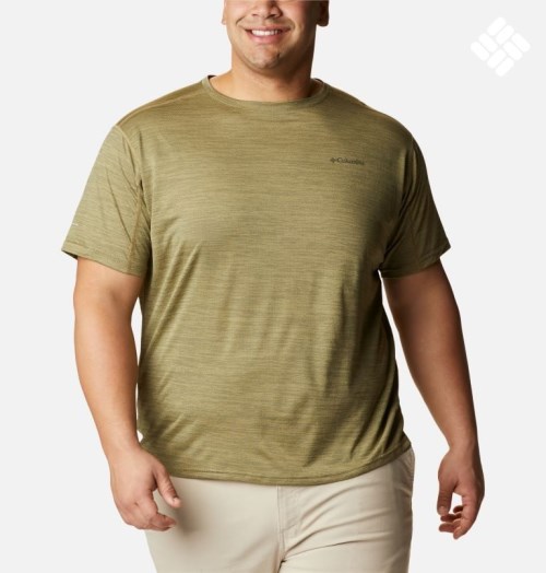 Men's Columbia Alpine Chill Zero Short Sleeve Crew T Shirts Olive | Plus Size CA-AAC1L